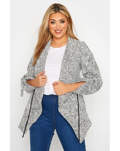 Yours Long Sleeve Waterfall Jacket - Blue