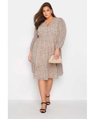 Yours Long Sleeve Smock Dress - Natural