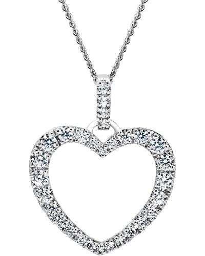 Created Brilliance Mable White Gold Lab Grown Diamond Heart Pendant - Metallic