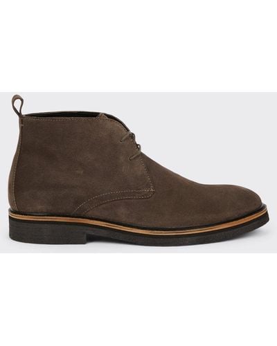 Burton Suede Grey Desert Boots - Brown