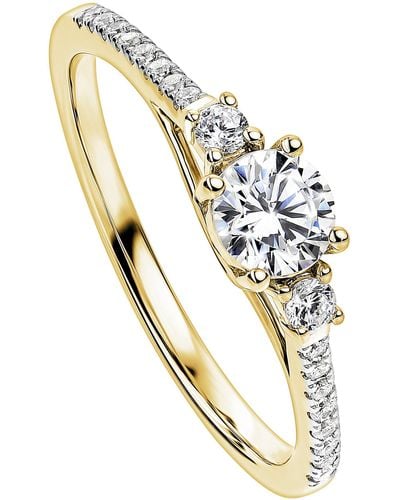 Created Brilliance Olivia Yellow Gold Lab Grown Diamond Ring - Metallic