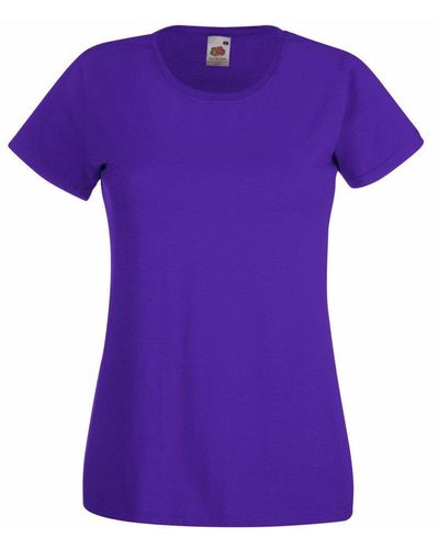 Fruit Of The Loom Lady-fit Valueweight Short Sleeve T-shirt - Purple