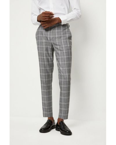 Horsebit check wool tailored pant in grey and black | GUCCI® US