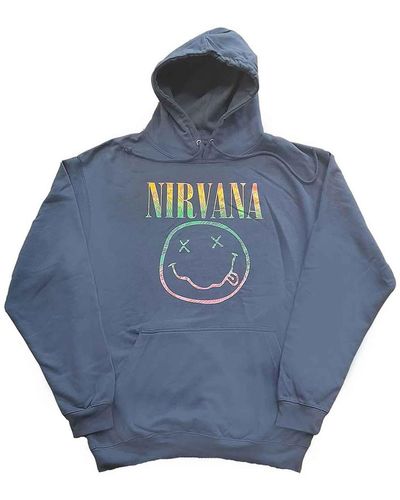 Nirvana Sorbet Ray Grunge Smile Hoodie - Blue