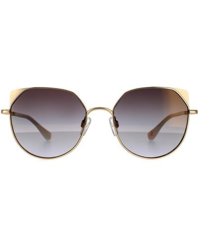 Ted Baker Cat Eye Light Gold Grey Sunglasses - Brown