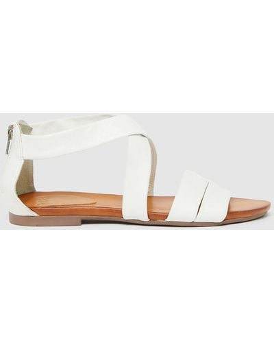 PRINCIPLES Polly Leather Footbed Sandal - White