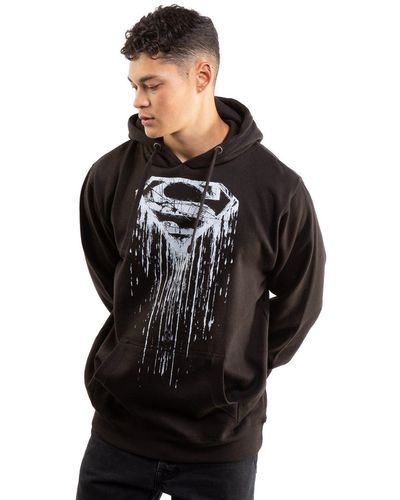 Dc Comics Superman Paint Cotton Hoodie - Black