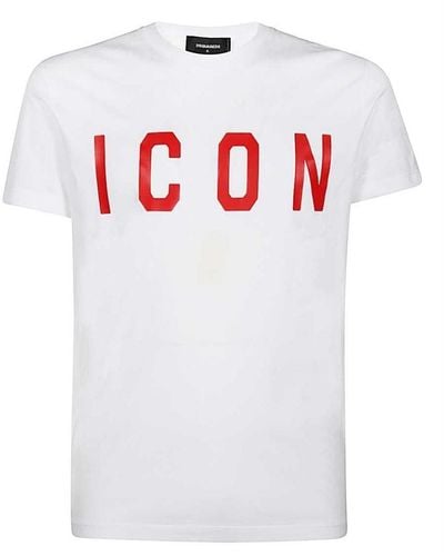 DSquared² Icon Red Print White T-shirt
