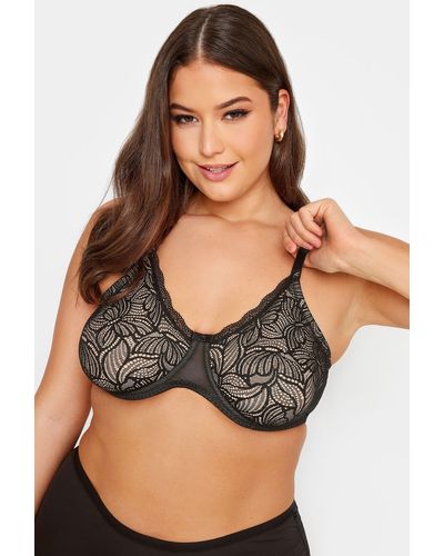 Yours Lace Moulded Underwired Non-padded Bra - Black