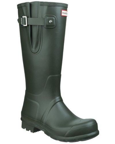 HUNTER 'original Side Adjustable' Rubber Patterned Wellington Boots - Green