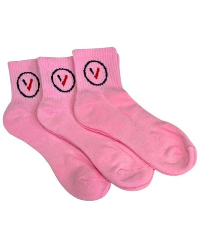 Validate Women's 3 Pack Trainer Socks One Size (5-8) - Pink