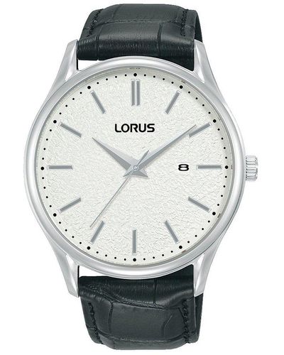 Lorus Leather Stainless Steel Classic Analogue Quartz Watch - Rh937qx9 - White
