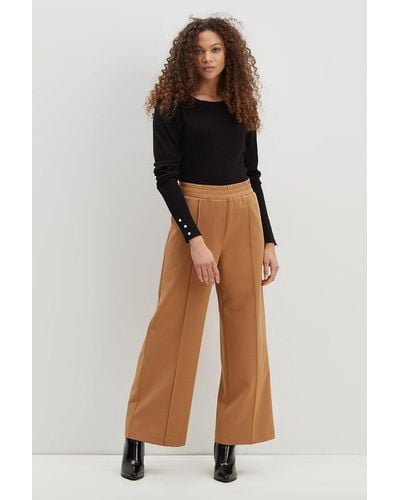Dorothy Perkins Petite Ginger Oversized Wide Leg Trousers - Brown