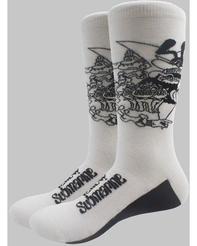 Beatles Yellow Submarine Good Vs Evil Ankle Socks - Grey