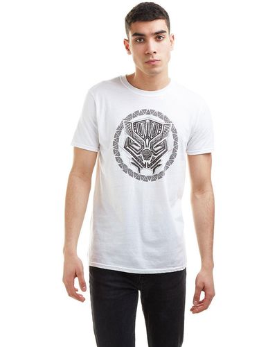 Marvel Black Panther Symbol Cotton T-shirt - White