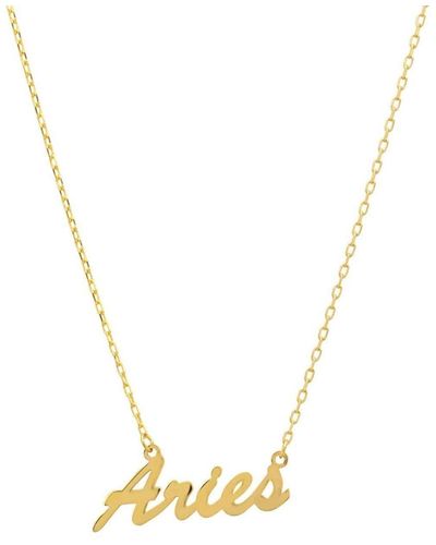 LÁTELITA London Zodiac Star Sign Name Necklace Gold Aries - Metallic
