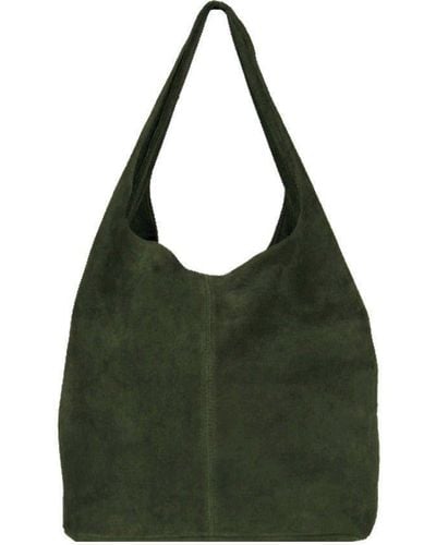 Sostter Olive Soft Suede Leather Hobo Shoulder Bag - Biaix - Green