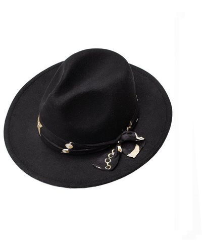 Bibi Bijoux Black 'celestial Charmscape' Fedora Hat