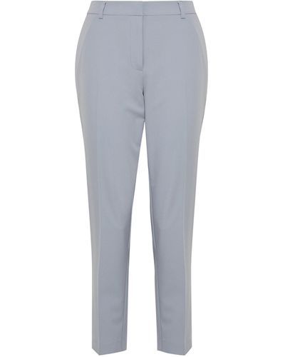 Dorothy Perkins Silver Ankle Grazer Trousers - Grey
