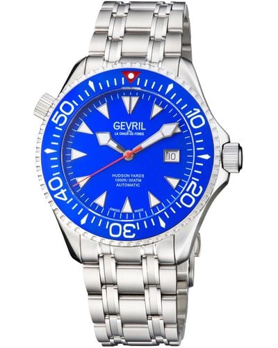 Gevril Hudson Yards 48801 Swiss Automatic Sellita Sw200 Watch - Blue