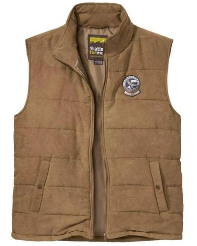 Atlas For Men Faux Suede Padded Gilet - Brown