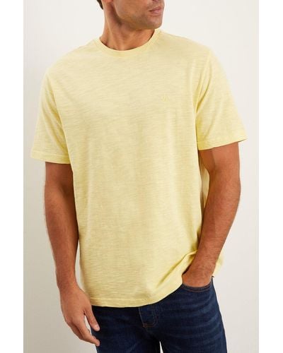 Mantaray Slub Crew Neck T-shirt - Yellow