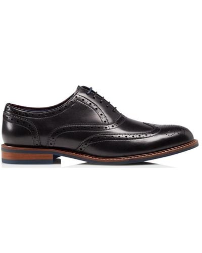 Dune Wide Fit 'pollodium' Leather Brogues - Black