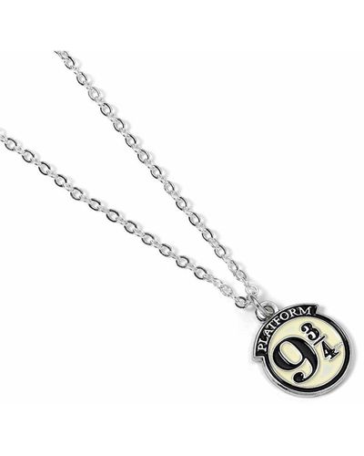 Harry Potter Silver Painted 9 & 3 Quarters Necklace & Pendant - Metallic