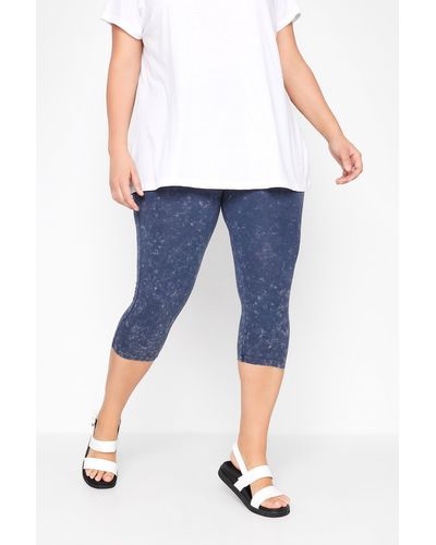Yours Cropped Leggings - Blue