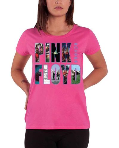 Pink Floyd Echoes Album Montage Skinny Fit T Shirt - Pink