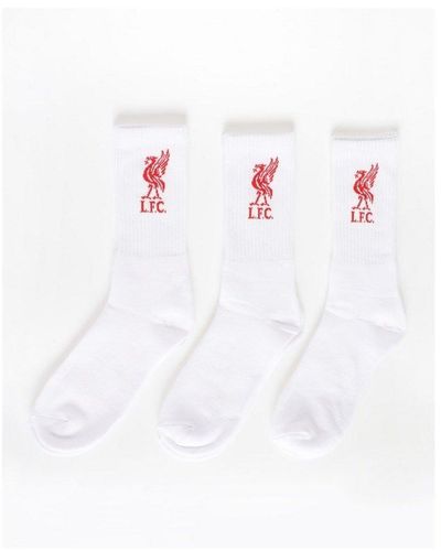 Liverpool Fc Sports Socks (pack Of 3) - White