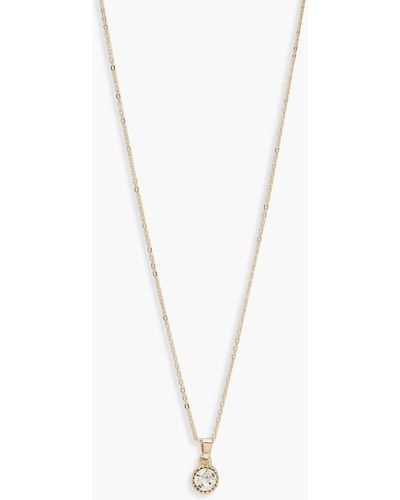 Boohoo Diamante Pendant Necklace - White