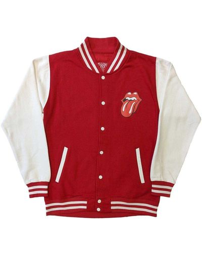 The Rolling Stones Classic Tongue Varsity Jacket - Red