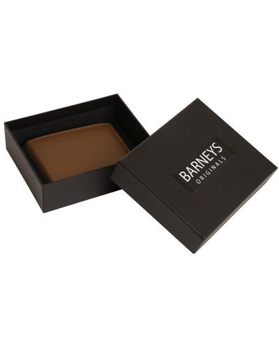 Barneys Originals Gift Boxed Real Leather Wallet In Tan - Black