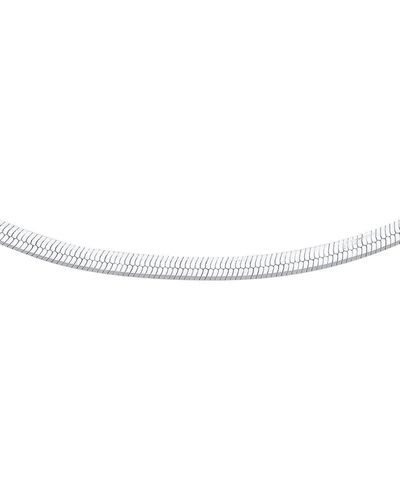 Jewelco London Silver Flat Herringbone Necklace - Gvcl013 - White
