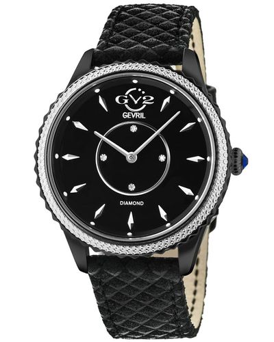 Gv2 Siena 11703-425 Black Leather Swiss Quartz Watch