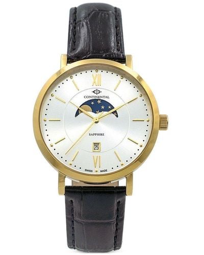 Continental Moonphase Gold Plated Stainless Steel Classic Watch - 20502-gm254110 - Metallic