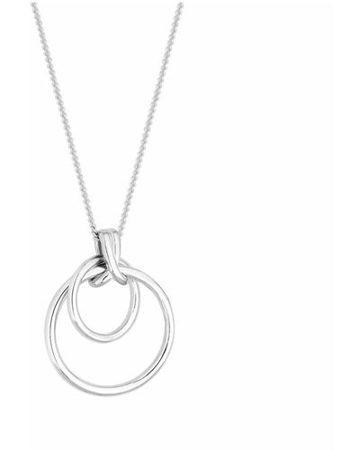 Simply Silver Sterling Silver 925 Kiss Necklace - White