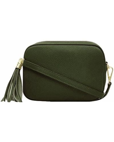 Sostter Olive Green Leather Tassel Crossbody Bag - Bxynd