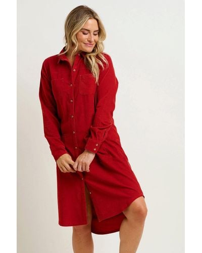 Brakeburn Cameron Cord Dress - Red