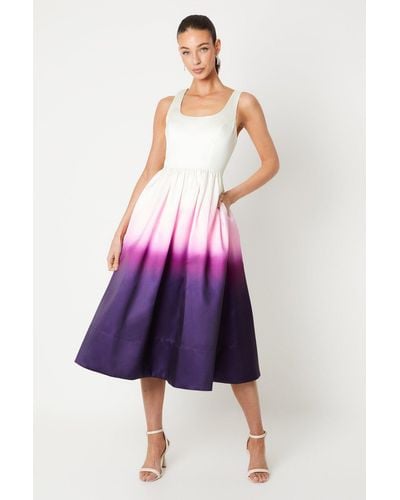 Coast Ombre Twill Midi Dress - Purple
