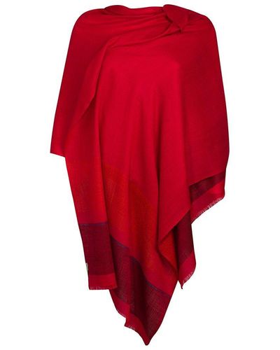 Pure Luxuries 'blur' Cashmere & Merino Wool Shawl Wrap - Red