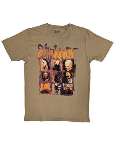 Slipknot The End, So Far Grid Photos Back Print T-shirt - Natural