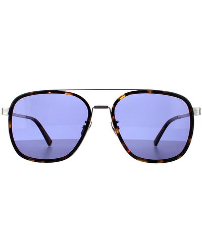 Police Aviator Dark Havana Blue Splc49 Lewis 21 Sunglasses