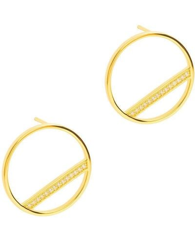 Pure Luxuries Gift Packaged 'equinox' 18ct Yellow Gold Plated 925 Silver & Cubic Zirconia Earrings - Metallic