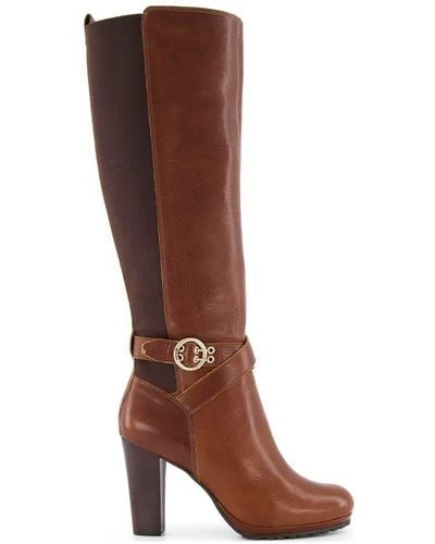 Dune 'sabrena' Leather Knee High Boots - Brown