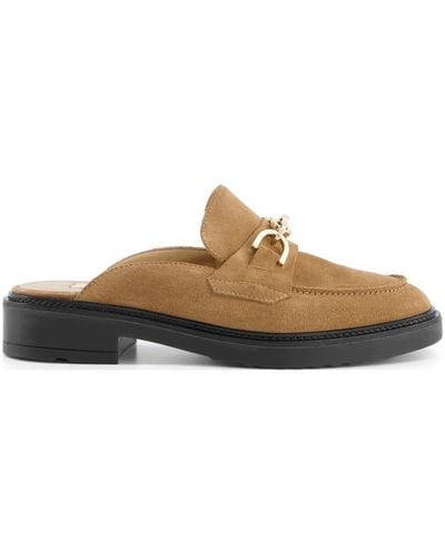 Dune 'genelle' Suede Mules - Natural