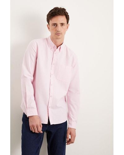 Burton Pink Long Sleeve Pocket Oxford Shirt
