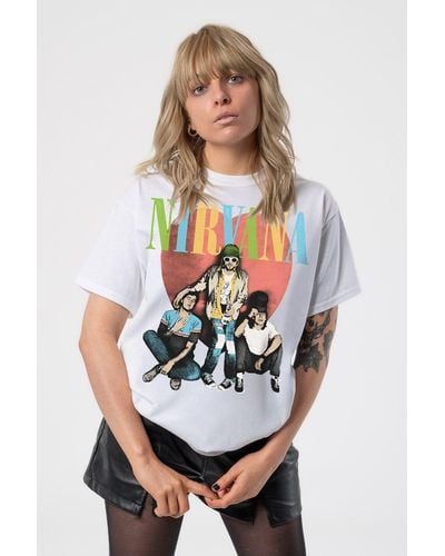 Nirvana Heart Band Logo T Shirt - White