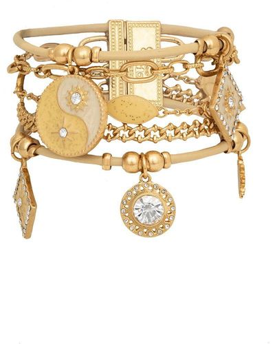 Bibi Bijoux Gold And Camel 'night & Day' Charm Bracelet - Metallic
